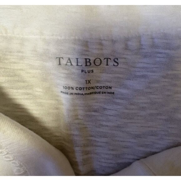 Talbots Woman Short Sleeve Ivory Tee Tunic Size 1X White - Picture 3 of 4